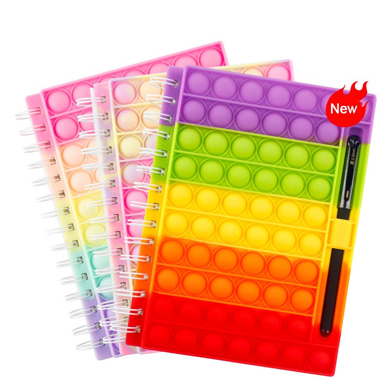 Joli carnet de notes en silicone Pop it pour enfants