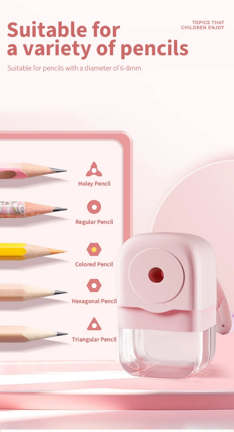 Cute Mini Plastic Hand Crank Pencil Sharpener
